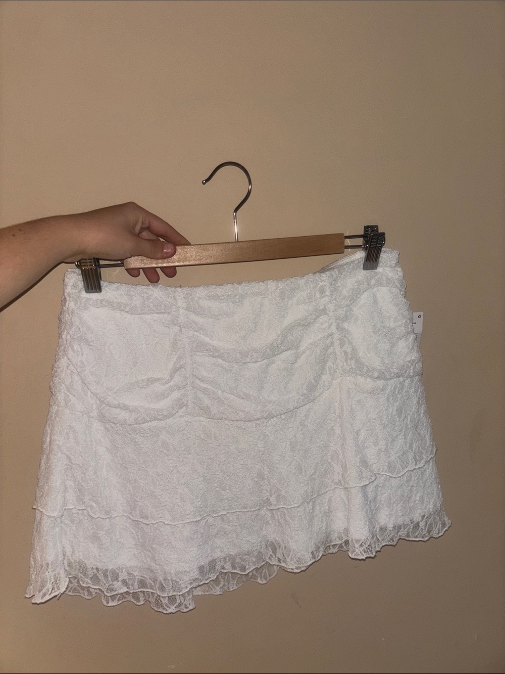 Ardene White Lace Layered Mini Skirt